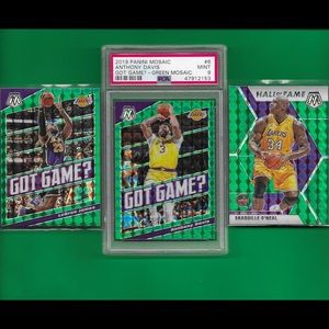 LA Lakers 2019-20 Mosaic Green AD Lebron Shaq PSA9